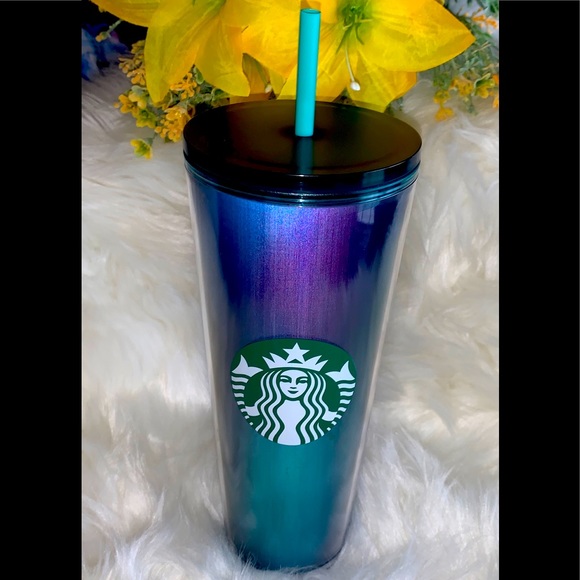 Starbucks 2021 Limited Release Ombre Blue Iridescent Tumbler Cold Cup Venti 24oz - Picture 3 of 15